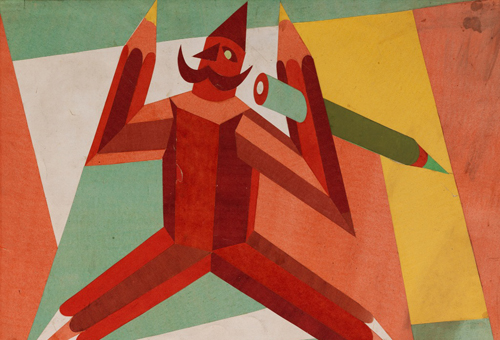 Fortunato Depero Bozzetto per manifesto pubblicitatrio Uomo matita 2